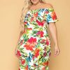 Dresses * | Solid New Arrivals Plus Size Luisa Floral Ruffle Dress White