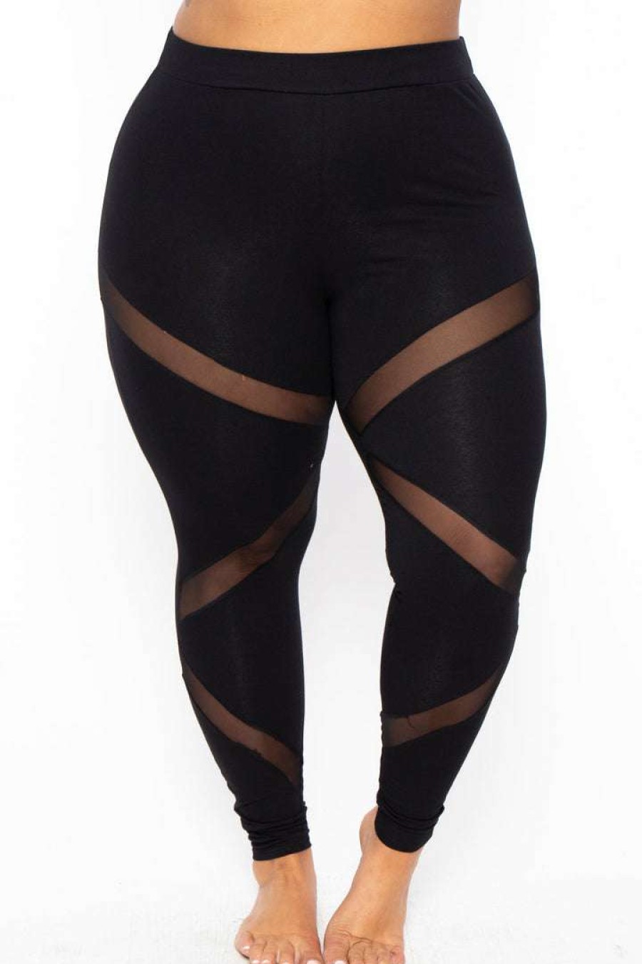 Bottoms * | Curvy Sense Back In Stock Plus Size Generation X Leggings Black