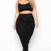 Sets * | Curvy Sense Plus Size Connie Crop Top & Skirt Set Black