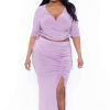 Sets * | Haute Monde Sets Plus Size Naila Matching Skirt Set Lavender