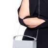 Accessories * | Impulse Nyc Chic Patent Box Bag Grey Handbags