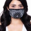 Accessories * | Curvy Sense Washable & Reusable Printed Face Mask Bandana Black