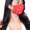 Accessories * | Curvy Sense Washable & Reusable Face Mask Face Masks Ditsy Red