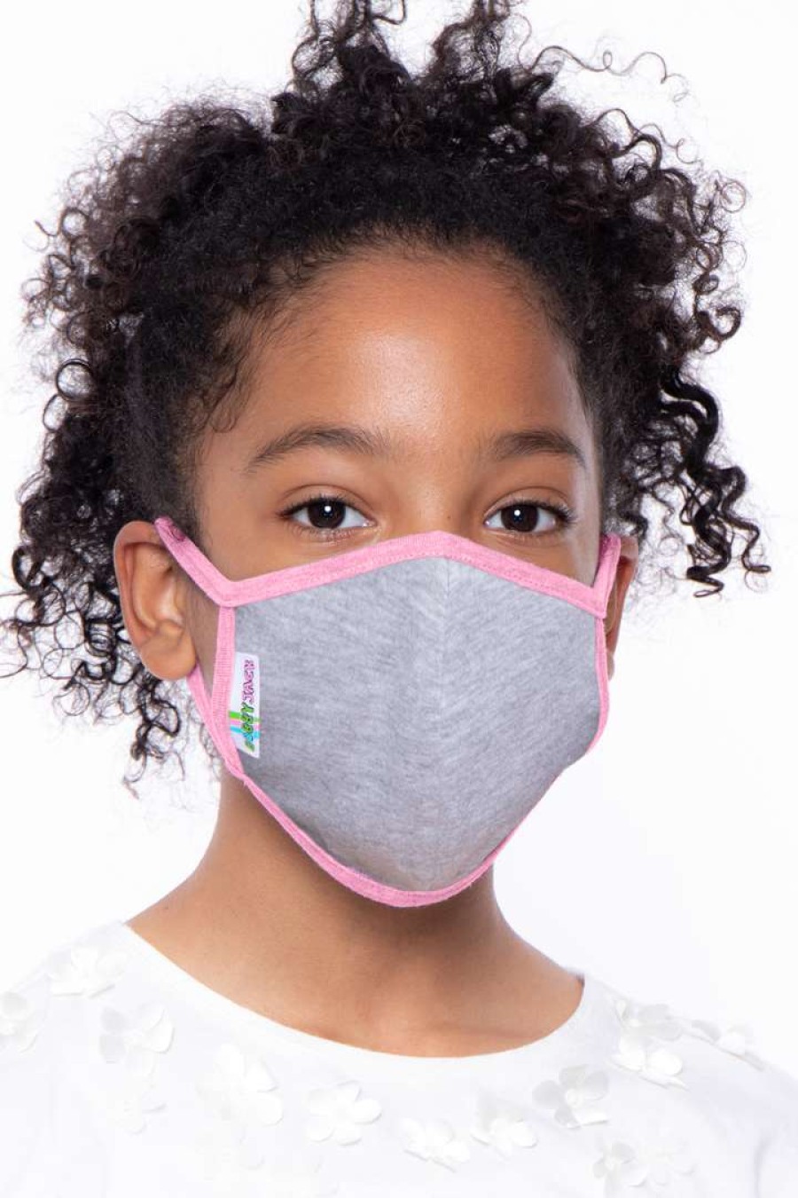 Accessories * | Curvy Sense Face Masks Kids Washable Face Mask With Filter Pocket 1 Mask + 20 Filters Pink Grey