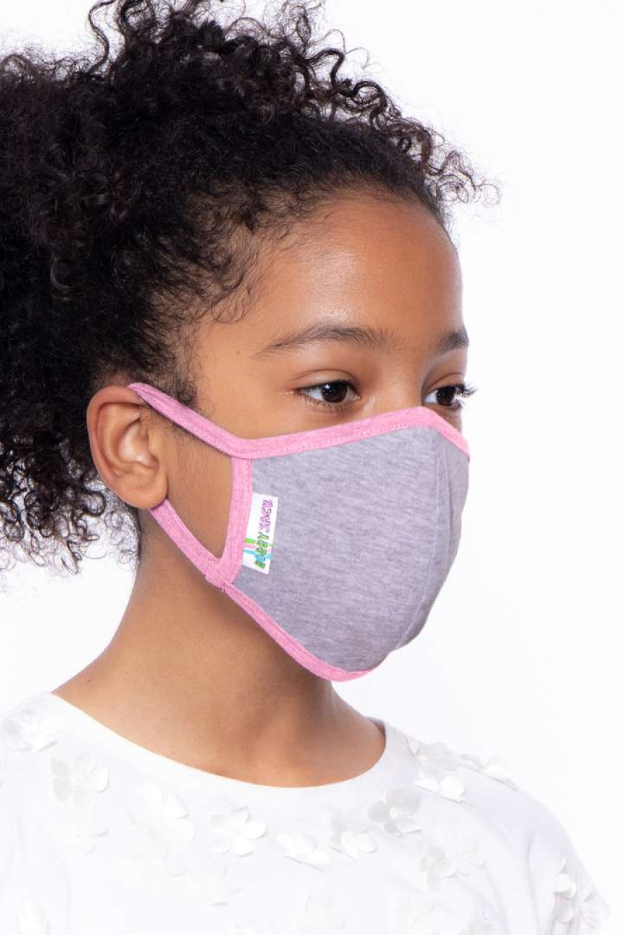 Accessories * | Curvy Sense Face Masks Kids Washable Face Mask With Filter Pocket 1 Mask + 20 Filters Pink Grey