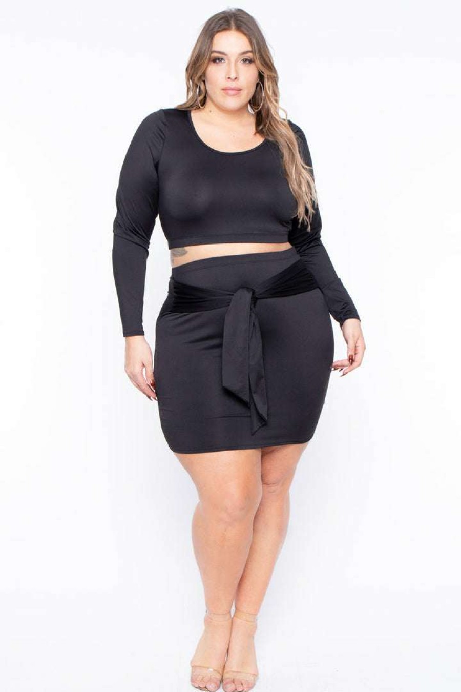 Sets * | Curvy Sense Plus Size Minnie Matching Set Matching Sets Black