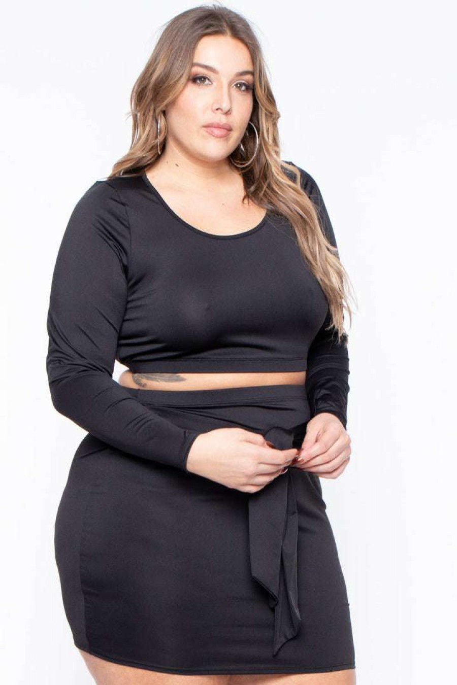 Sets * | Curvy Sense Plus Size Minnie Matching Set Matching Sets Black