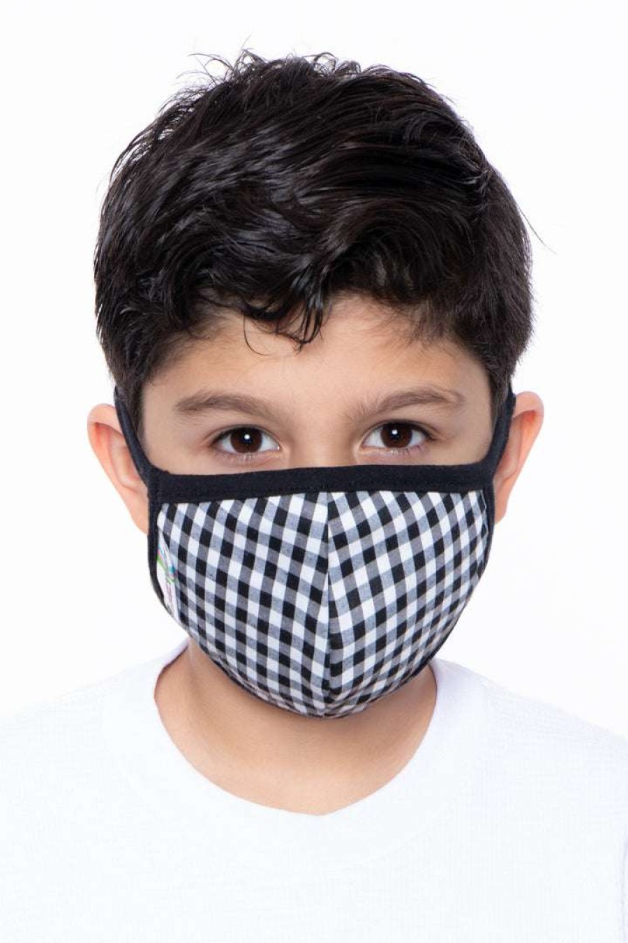 Accessories * | Curvy Sense Kids Washable Gingham Face Mask Ages 4 11 Face Masks