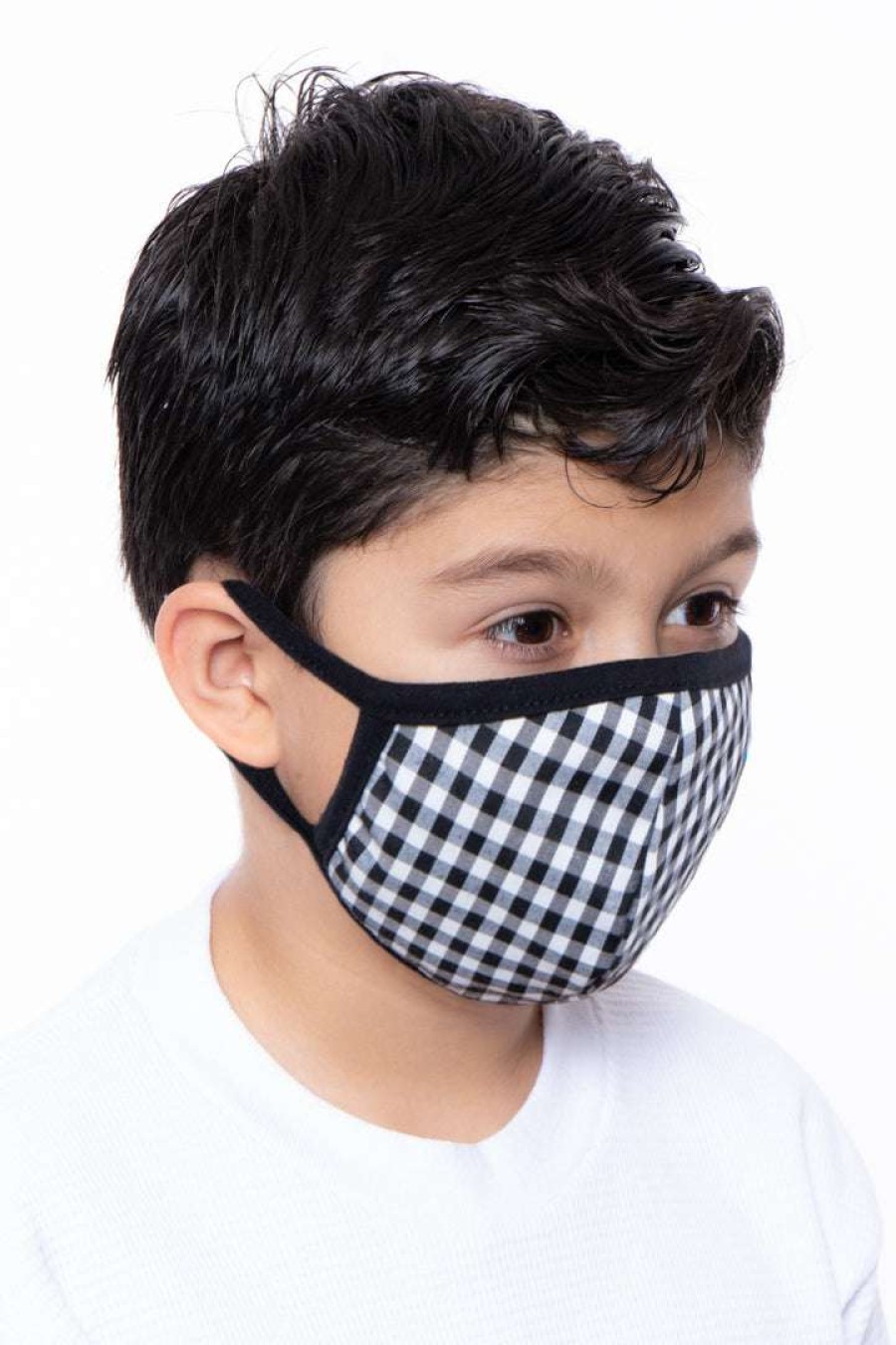 Accessories * | Curvy Sense Kids Washable Gingham Face Mask Ages 4 11 Face Masks