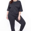 Sets * | Zenana Plus Size Camila Top & Pants Set Matching Sets Charcoal