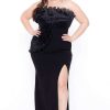 Dresses * | Symphony Plus Size Samantha Ruffled Dress Dresses Black