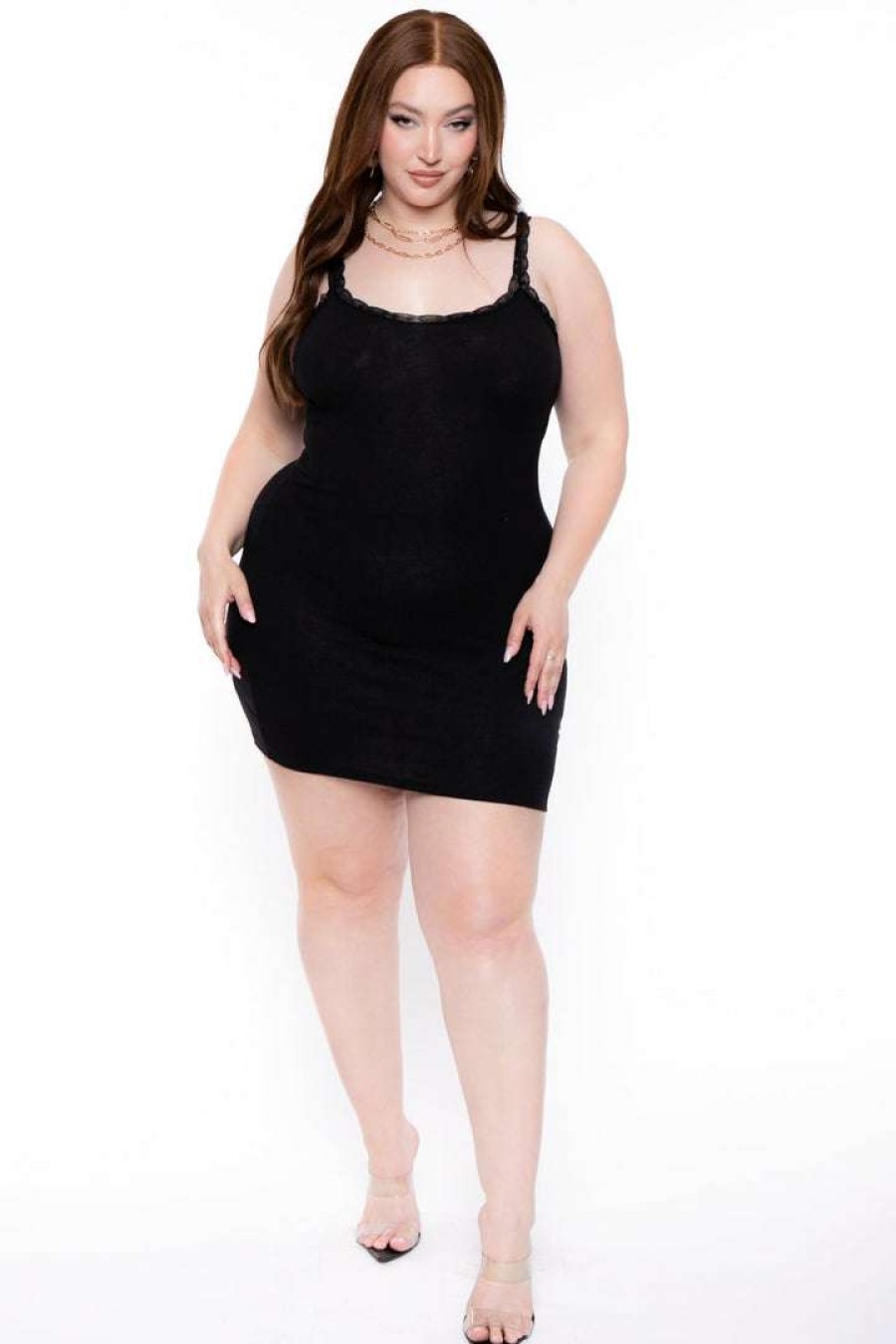 Dresses * | Haute Monde Plus Size Rachel Cami Dress Black