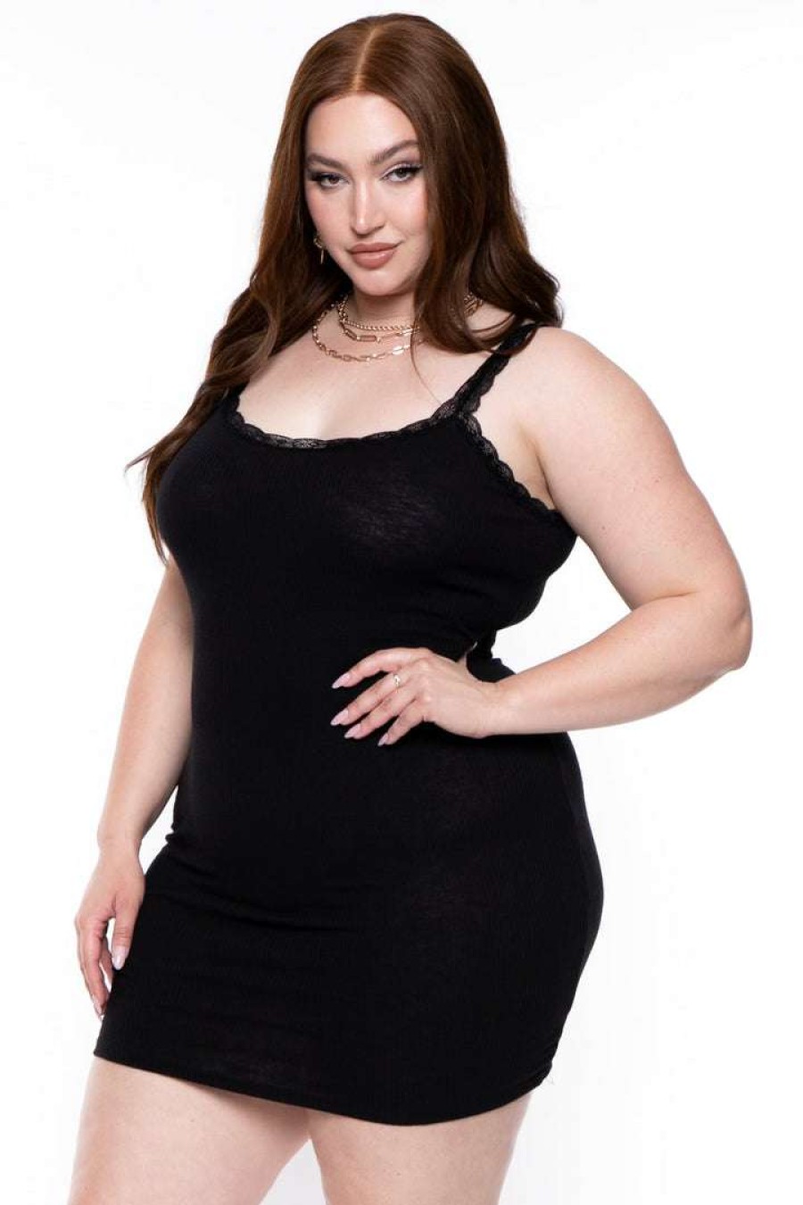 Dresses * | Haute Monde Plus Size Rachel Cami Dress Black