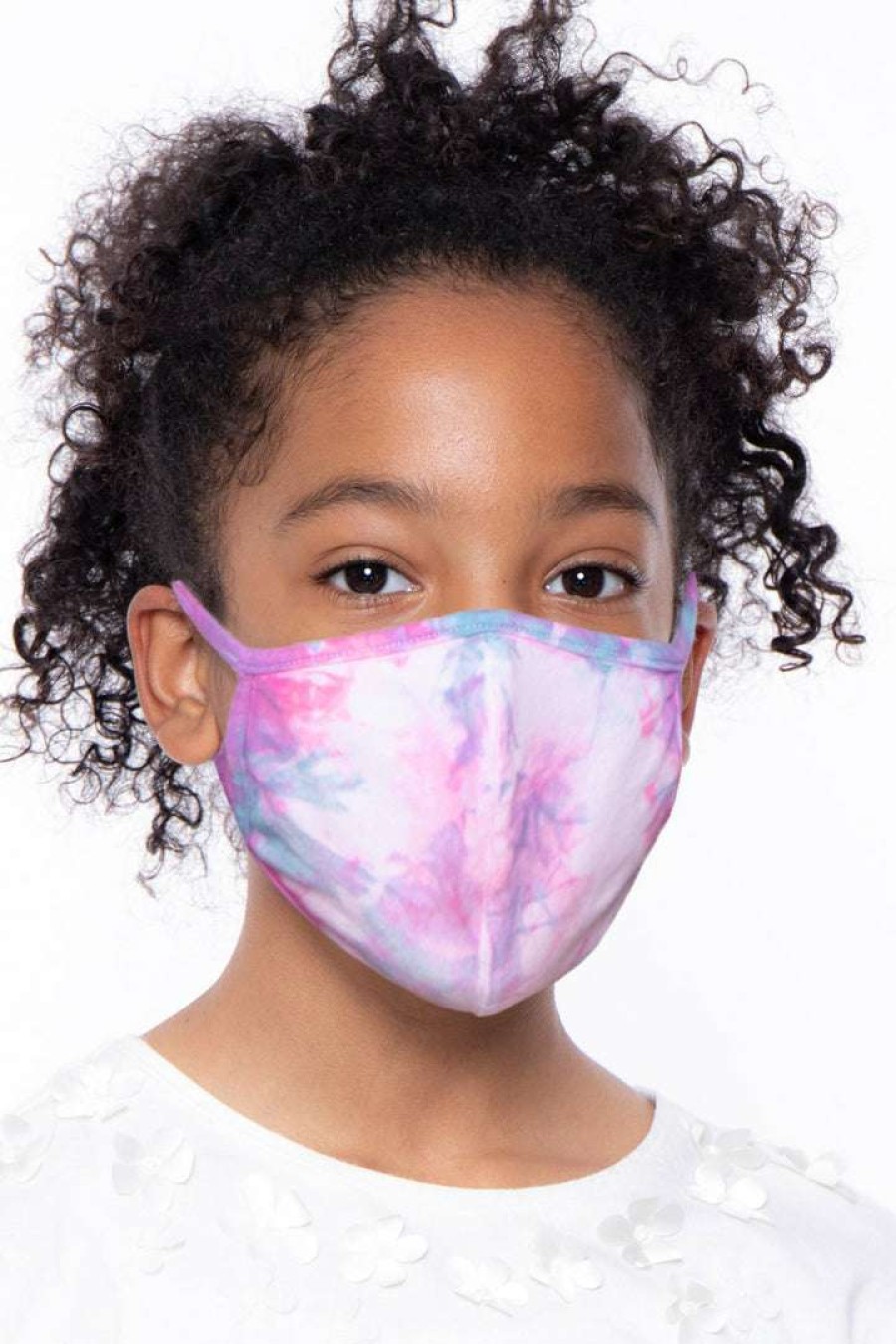 Accessories * | Curvy Sense Face Masks Kids Washable Hand Tie-Dyed Face Mask Pink