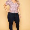 Tops * | Haute Monde Plus Size Raisa Floral Top New Arrivals Mauve