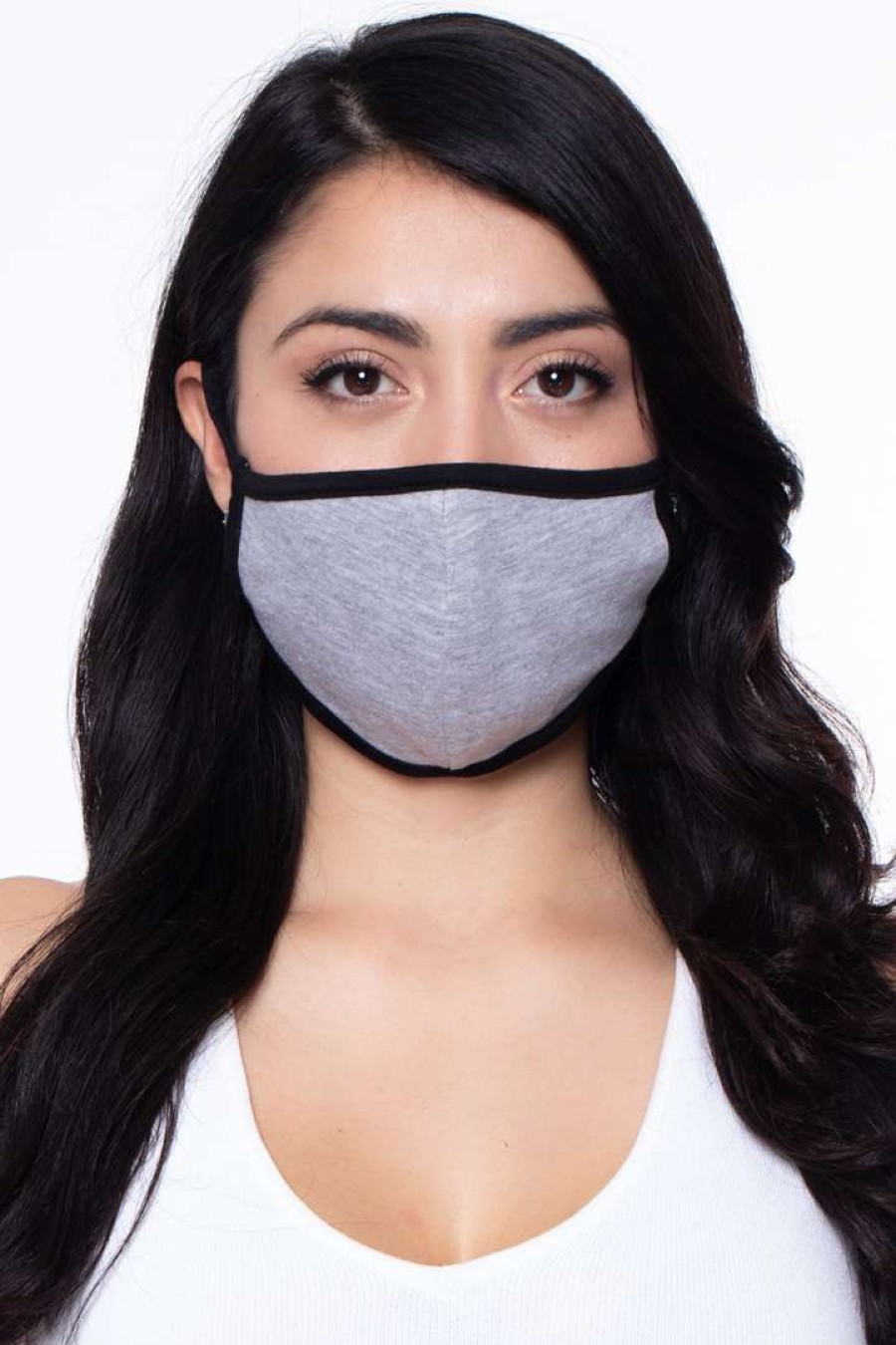 Accessories * | Curvy Sense Face Masks Washable Face Mask With A Filter Pocket -Adult-1 Mask + 20 Filters Heather Grey