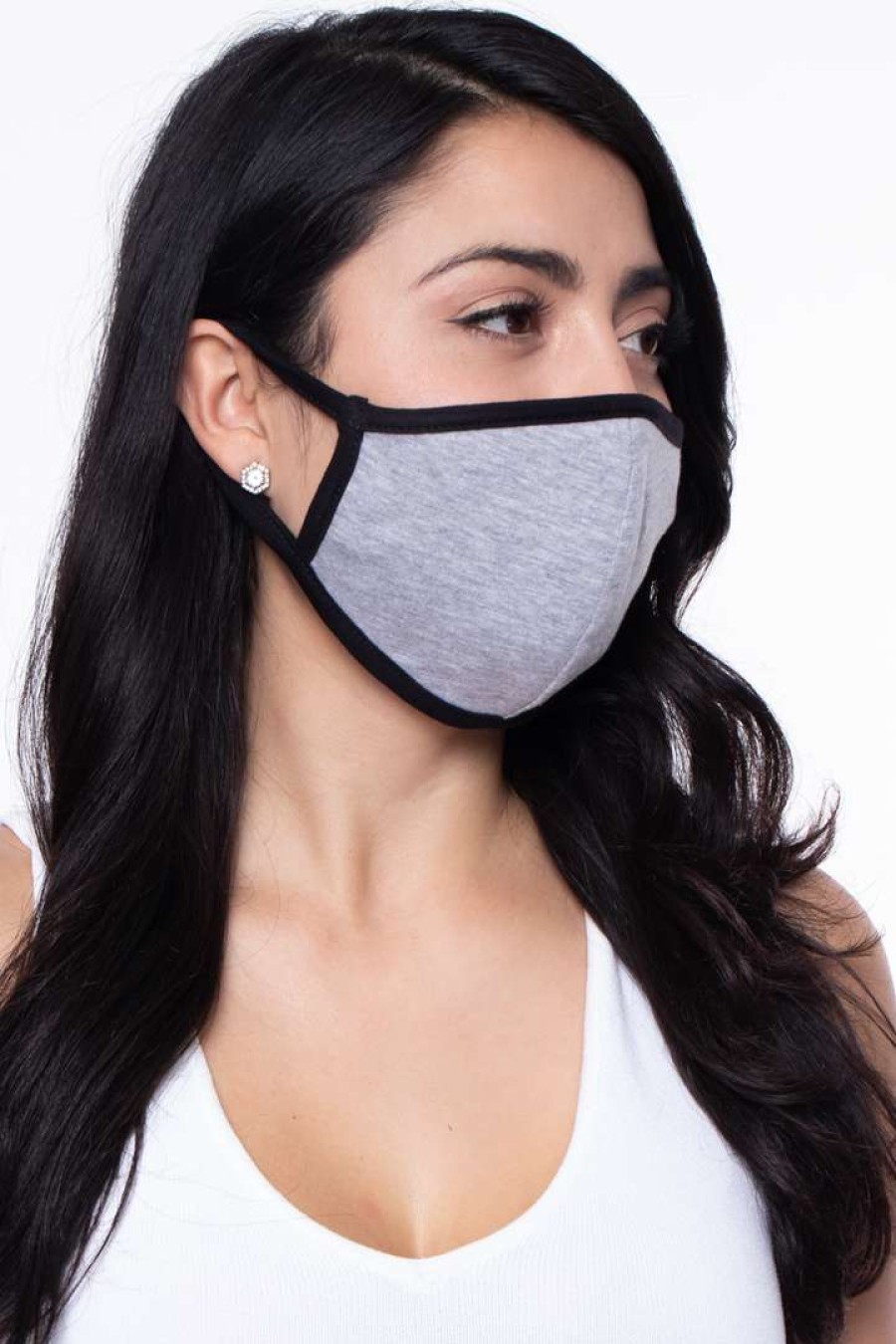 Accessories * | Curvy Sense Face Masks Washable Face Mask With A Filter Pocket -Adult-1 Mask + 20 Filters Heather Grey