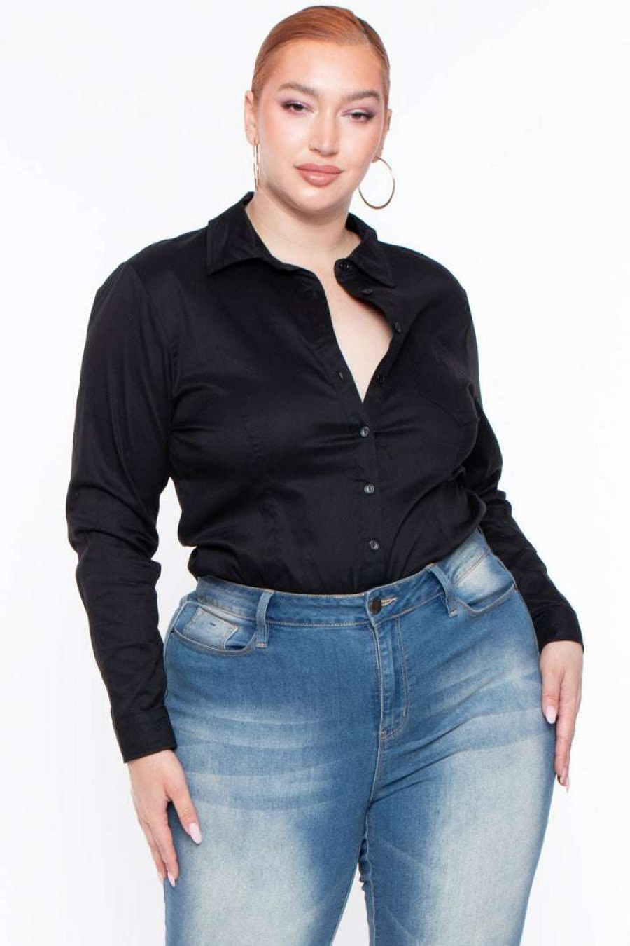 Tops * | Sky Plus Tops Plus Size Boss Babe Top Black