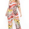 Jumpsuits * | Solid Party Jumpsuilts Plus Size Jania Abstract Jumpsuit Mustard