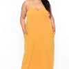 Dresses * | Zenana Dresses Plus Size Cami Strap Maxi Dress Mustard