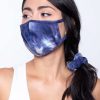 Sets * | Curvy Sense Washable Face Mask & Scrunchie Set Sets Printed Navy