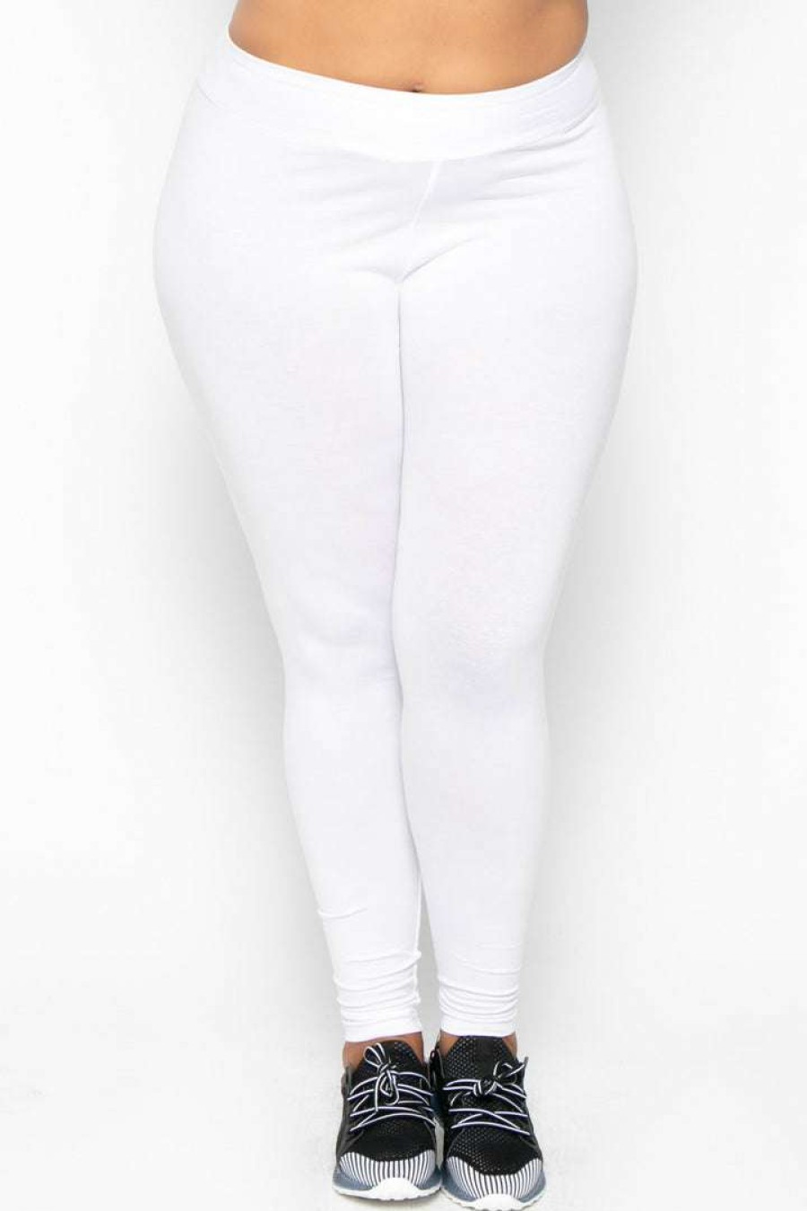 Bottoms * | Uni Active Mopas Plus Size Stretch-Knit Leggings White