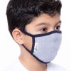 Accessories * | Curvy Sense Kids Washable Face Mask For Ages 4-11 Face Masks Heather Grey