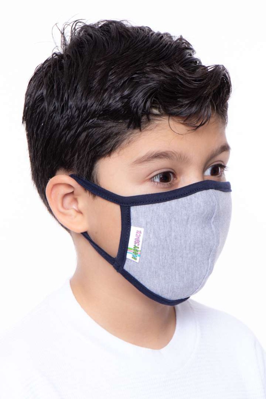 Accessories * | Curvy Sense Kids Washable Face Mask For Ages 4-11 Face Masks Heather Grey