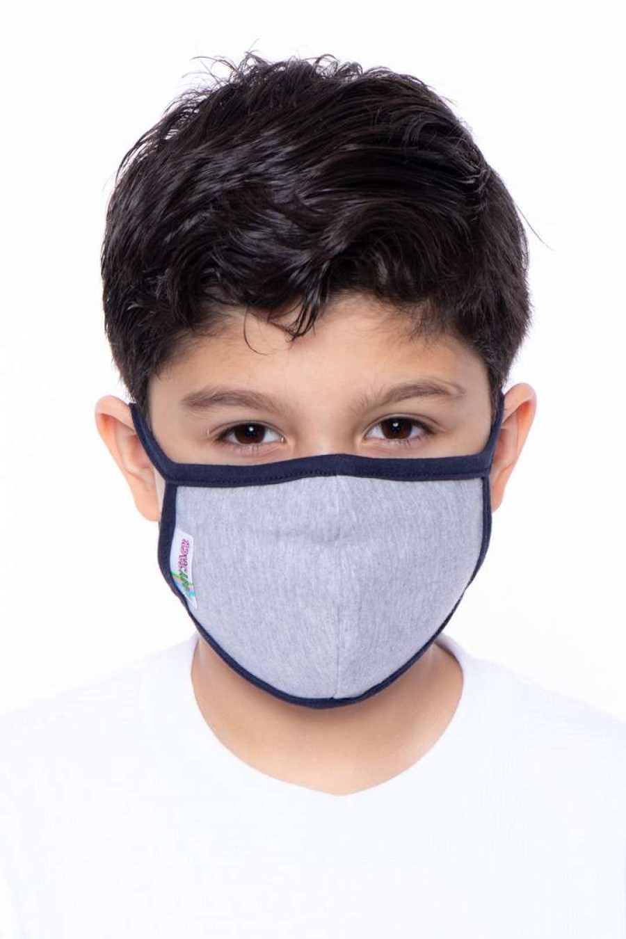 Accessories * | Curvy Sense Kids Washable Face Mask For Ages 4-11 Face Masks Heather Grey