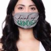 Accessories * | Curvy Sense Washable Christmas Face Mask Drink Up Grinches Grey