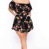 Dresses * | Curvy Sense Plus Size Rosabel Floral Dress Black