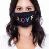 Accessories * | Curvy Sense Washable & Reusable Printed Face Mask Pride Love Black