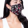 Accessories * | Curvy Sense Washable & Reusable Face Mask Floral Black