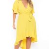 Dresses * | Bluebell Plus Size Tati Surplice Ruffle Dress New Arrivals Yellow