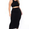 Sets * | Curvy Sense Plus Size Candace Tank And Skirt Matching Set New Arrivals Black