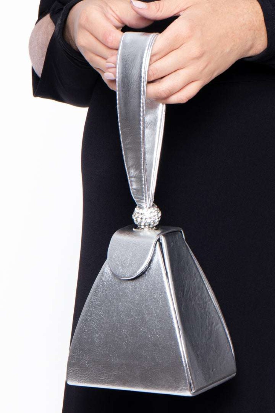 Accessories * | Impulse Monrovia Structured Pyramid Bag Silver