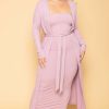 Sets * | Gibiu Plus Size Lizah Tube Dress And Cardigan Set Mauve