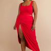 Sets * | The Curve La New Arrivals Plus Size Kristin Matching Skirt Set Red